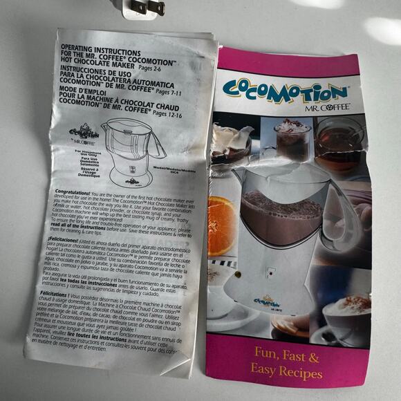 Mr. Coffee Cocomotion HC4 Automatic Hot Chocolate Maker Working w/Manuals - Picture 5 of 6
